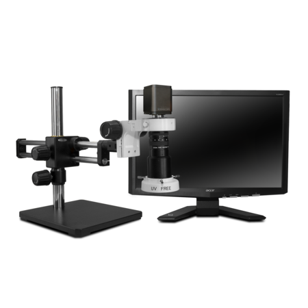 SCIENSCOPE 4K Inspection System With LED Light With Polarizer On Dual Arm Stand MAC-PK5D-4KSC-R3